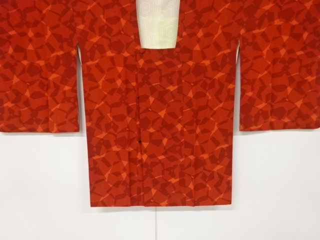 JAPANESE KIMONO / VINTAGE MICHIYUKI COAT / ABSTRACT KIKKO PATTERN